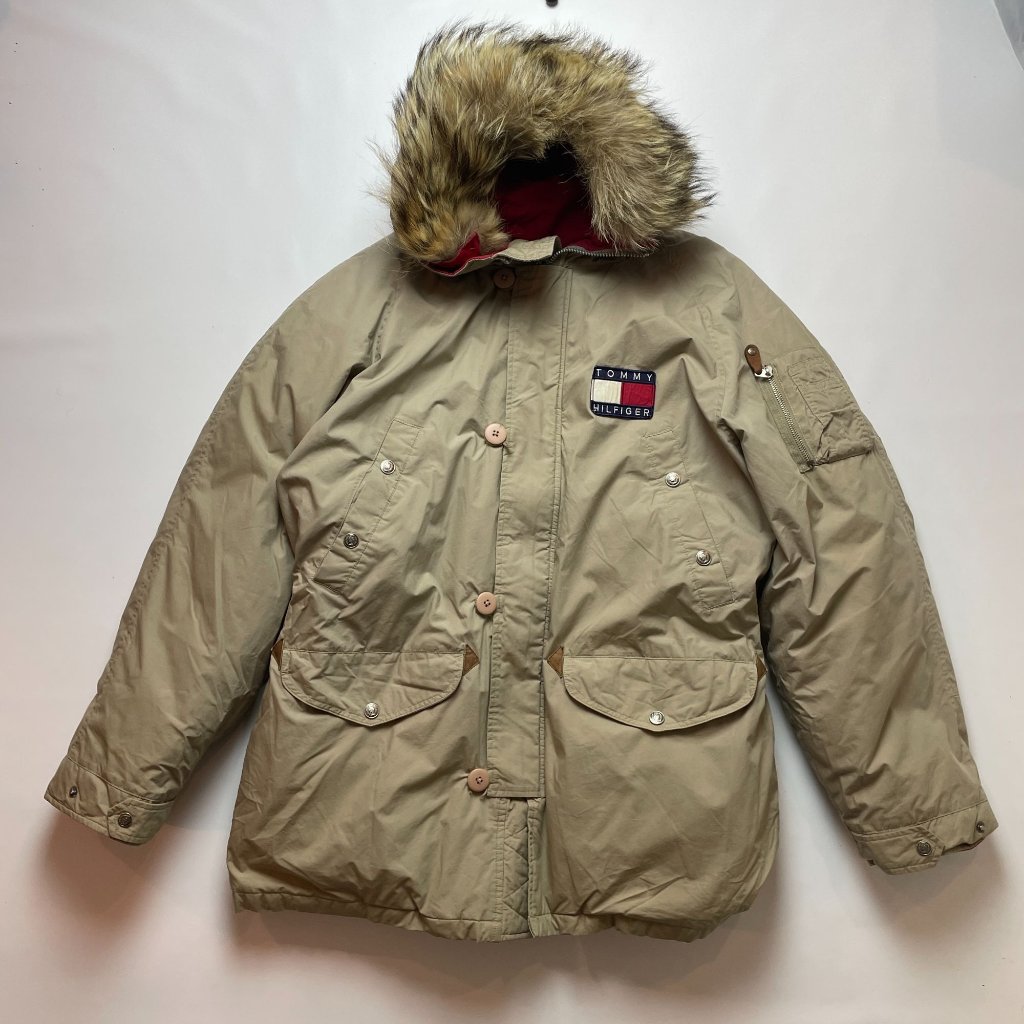 Vintage 90s Tommy Hilfiger Parka Winter Coat Jacket Large